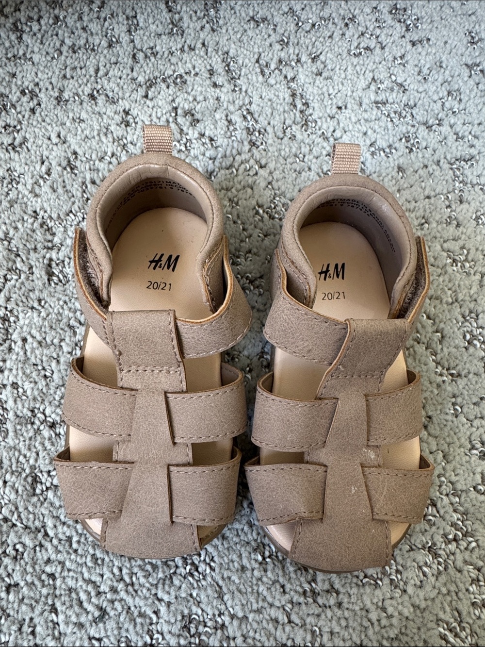 H&M Kids Tan Faux-Suede Fisherman-Style Sandals
